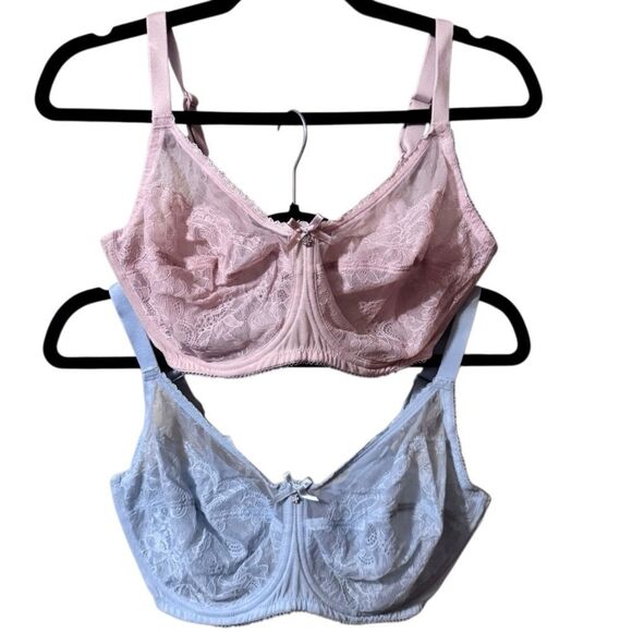 Wacoal- 2 BUNDLE Retro Chic Bra, Pastel Blue & Rose Dust, Size 34DDD, 855186 - Picture 2 of 9